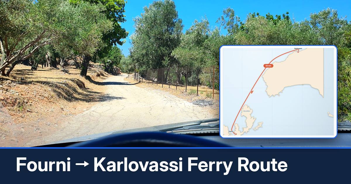 Fourni to Karlovassi ferry route summary