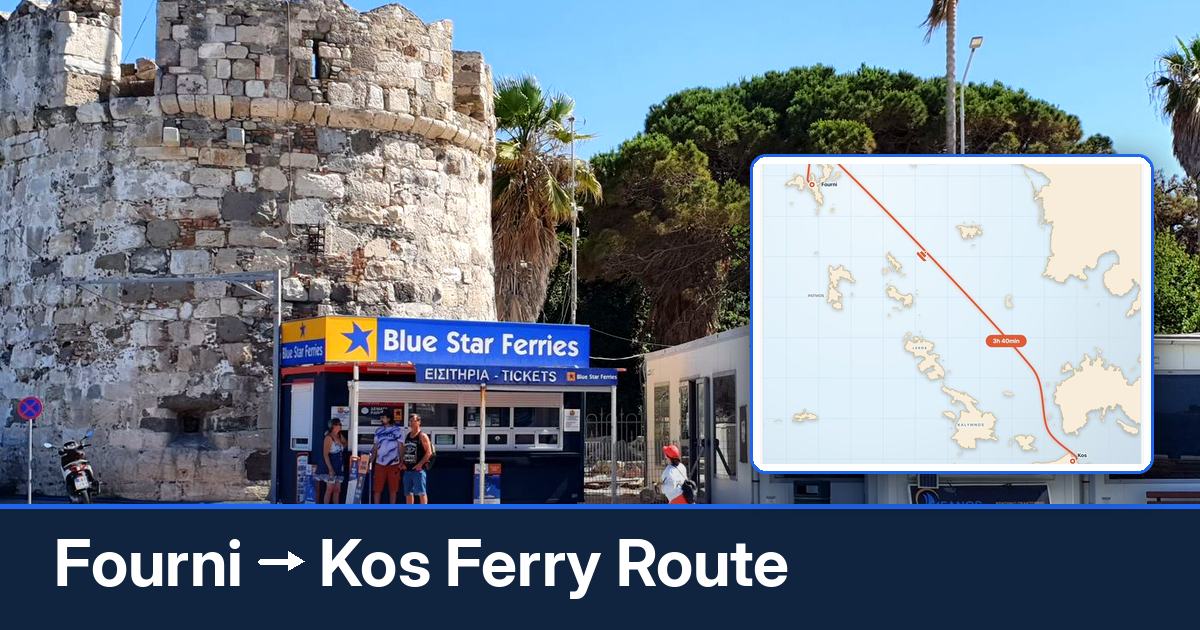 Fourni to Kos ferry route summary