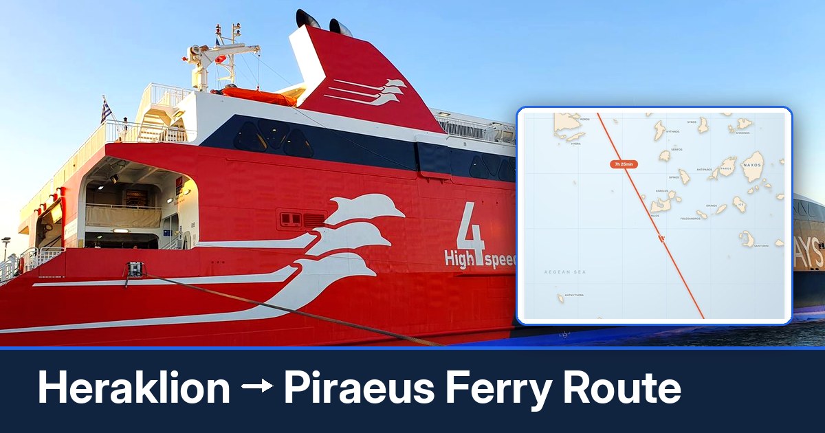 Heraklion to Piraeus ferry route summary