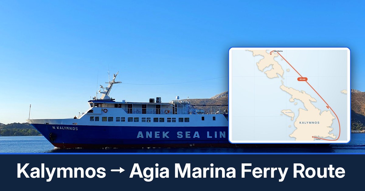 Kalymnos to Agia Marina ferry route summary