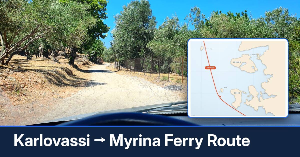 Karlovassi to Myrina ferry route summary