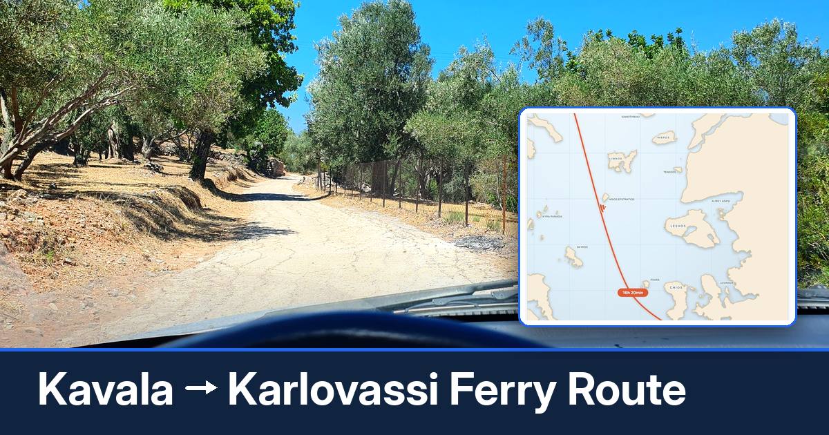 Kavala to Karlovassi ferry route summary