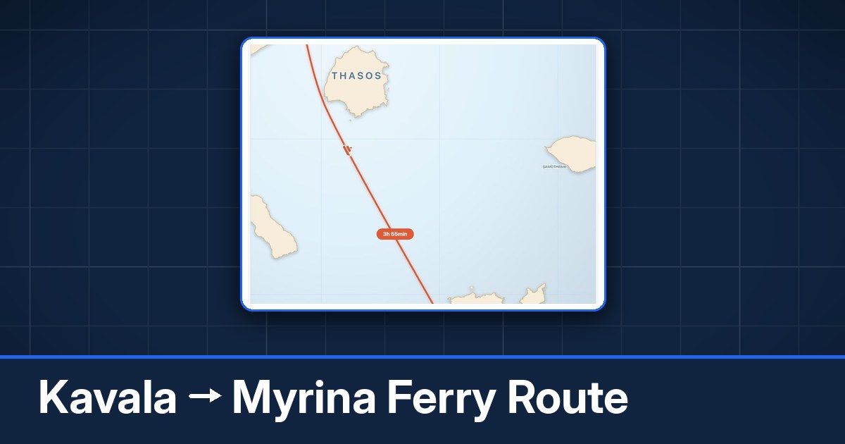 Kavala to Myrina ferry route summary