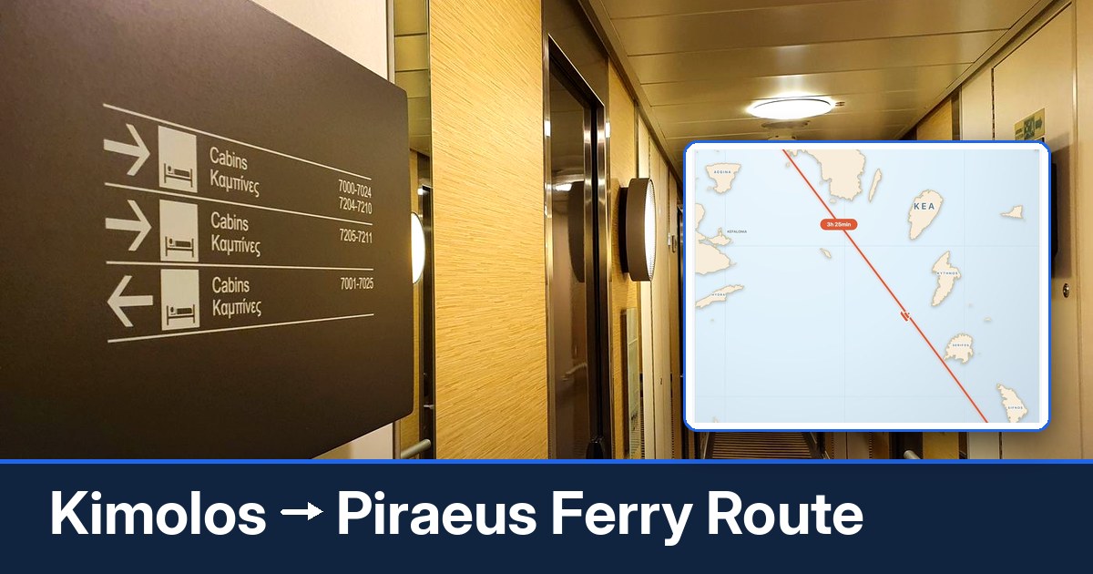 Kimolos to Piraeus ferry route summary