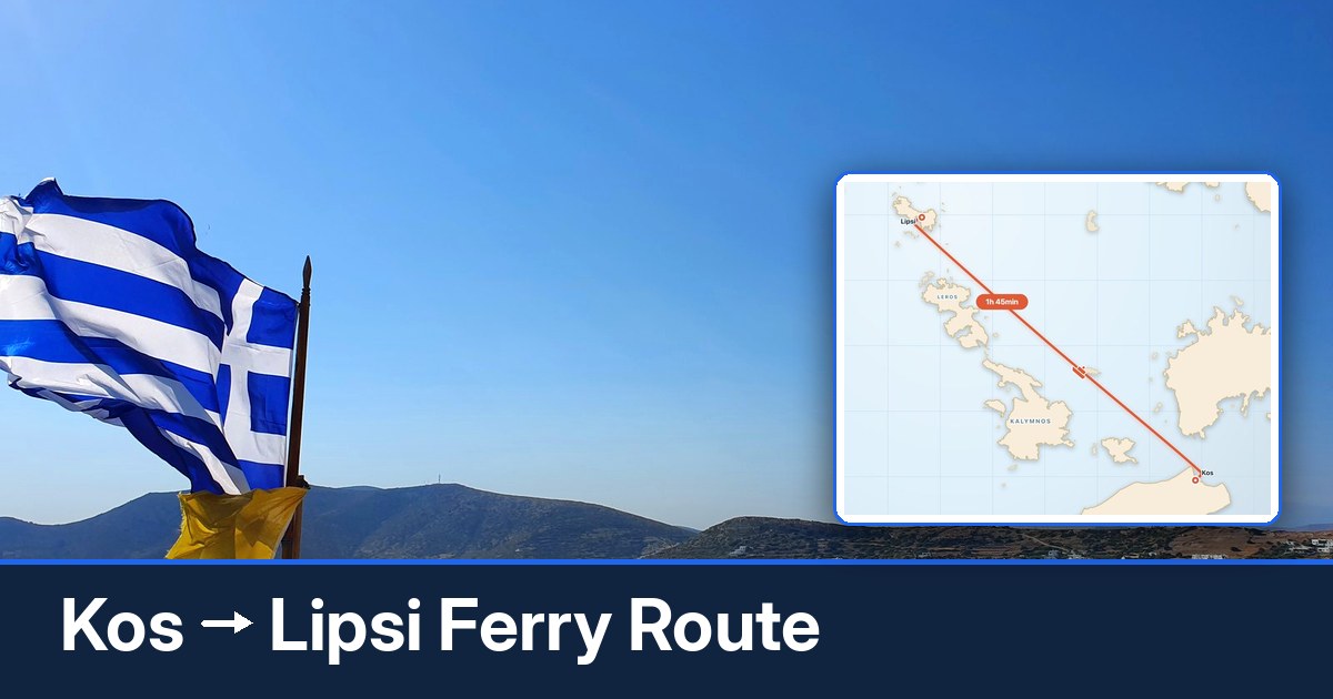 Kos to Lipsi ferry route summary