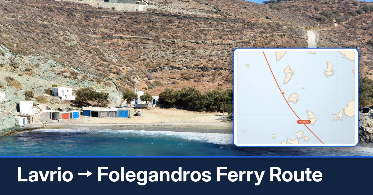 Lavrio to Folegandros ferry route summary