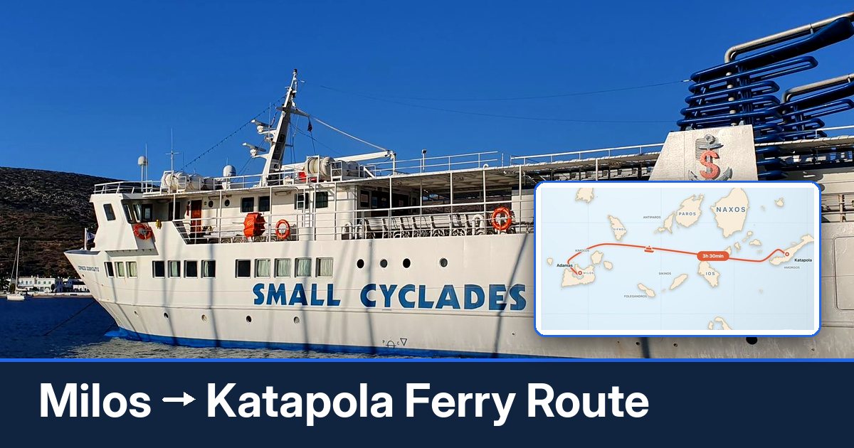 Milos to Katapola ferry route summary