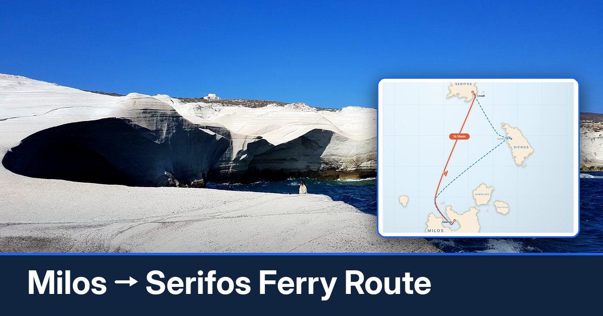 Milos to Serifos ferry route summary