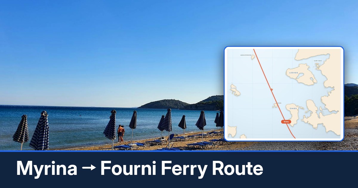 Myrina to Fourni ferry route summary
