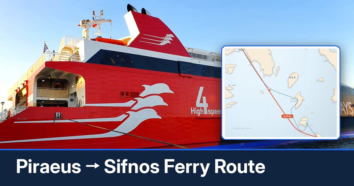 Piraeus to Sifnos ferry route summary