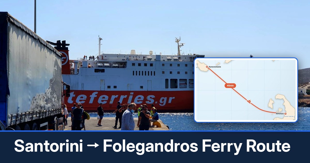 Santorini to Folegandros ferry route summary