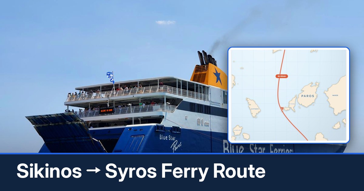 Sikinos to Syros ferry route summary