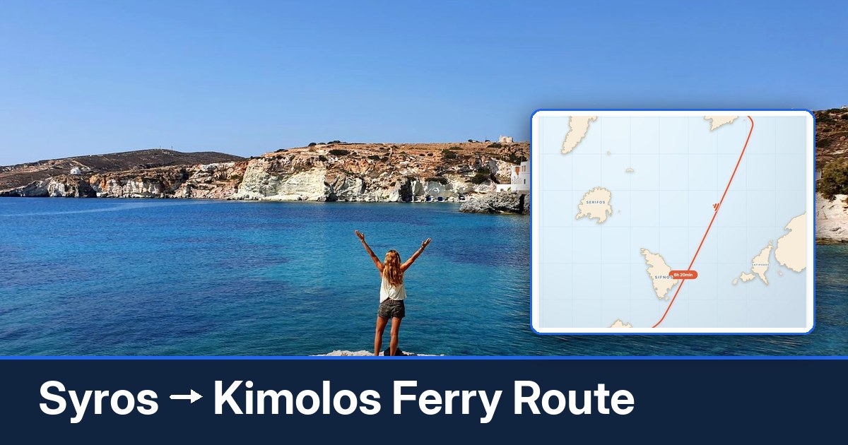 Syros to Kimolos ferry route summary
