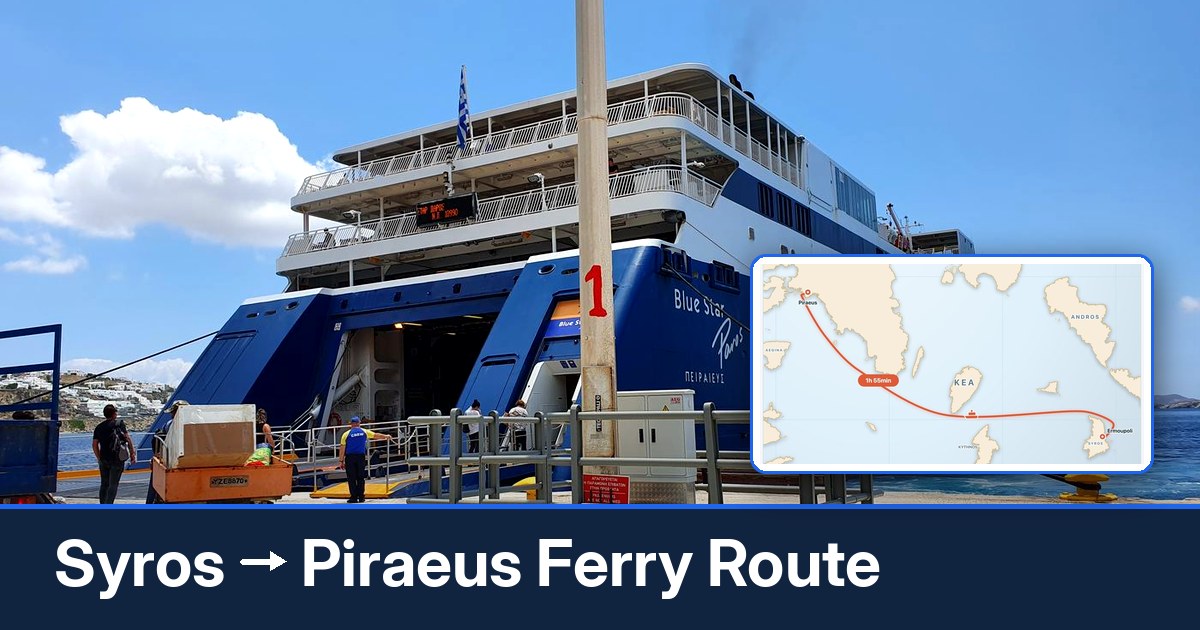 Syros to Piraeus ferry route summary