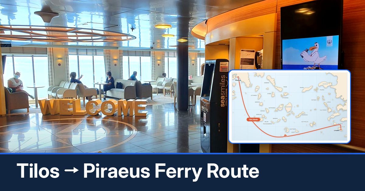 Tilos to Piraeus ferry route summary
