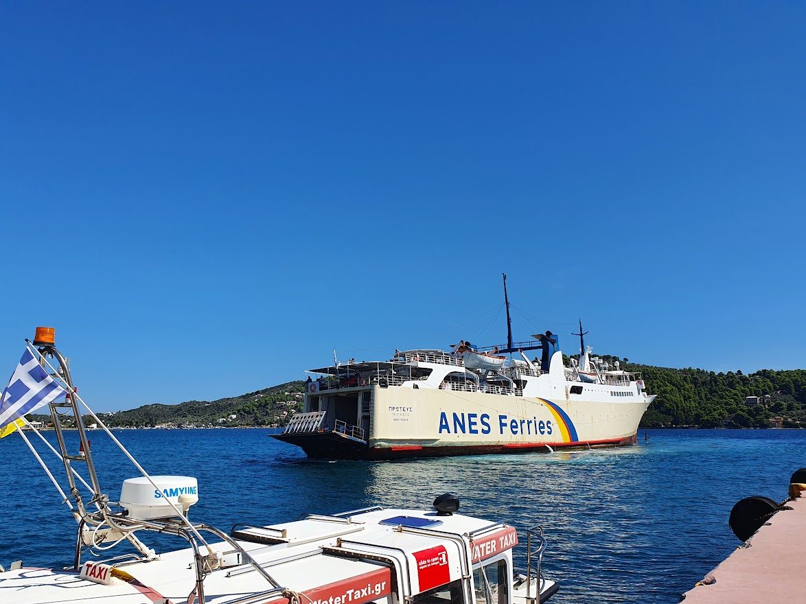 Ferries leaving from Skiathos island in greece