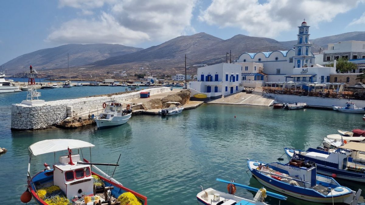 The old harbour in Fry, the port town of Kasos island in the Dodecanese of Greece