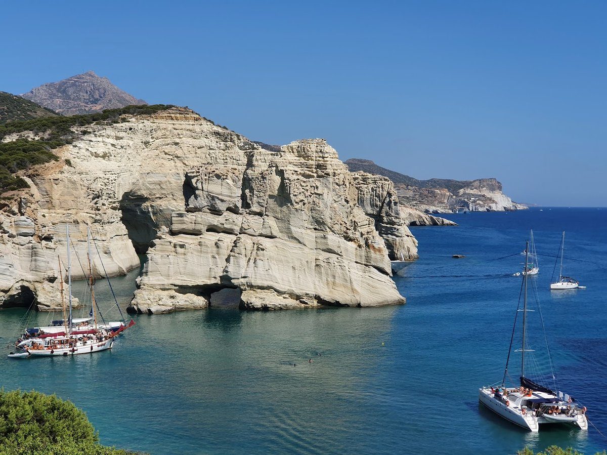 Kleftiko Bay in MIlos island, beach